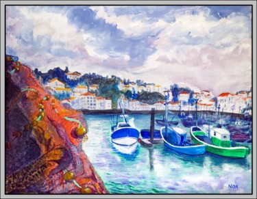 Peinture intitulée "Le filet de pêche /…" par Aymeric Noa Artiste Peintre, Œuvre d'art originale, Huile