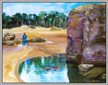 Peinture intitulée "Le bunker / The bun…" par Aymeric Noa Artiste Peintre, Œuvre d'art originale, Huile