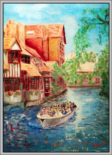 Peinture intitulée "Bruges" par Aymeric Noa Artiste Peintre, Œuvre d'art originale, Huile
