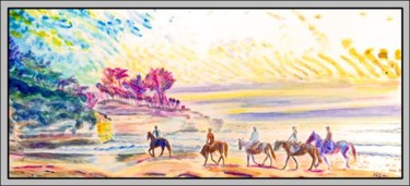 Peinture intitulée "Cavaliers / Horsemen" par Aymeric Noa Artiste Peintre, Œuvre d'art originale, Huile