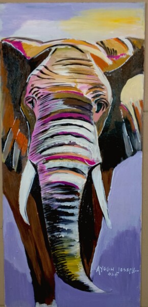 Pintura intitulada "Giant elephant" por Ayogu Joseph Nnabuike, Obras de arte originais, Acrílico