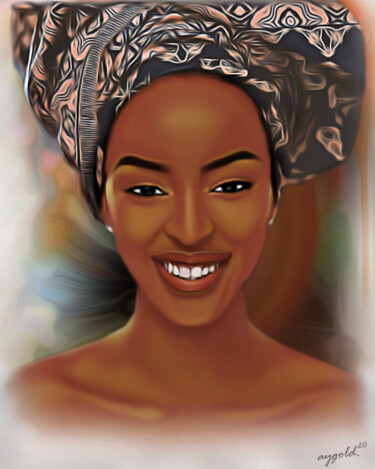 Картина под названием "ENDOWED" - Ayomide Ogundare, Подлинное произведение искусства, Масло