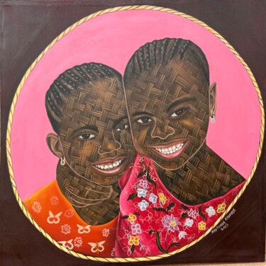 Schilderij getiteld "Golden bond" door Ayotunde Ayomide, Origineel Kunstwerk, Acryl