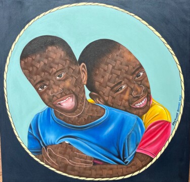 Peinture intitulée "Golden bond (ii)" par Ayotunde Ayomide, Œuvre d'art originale, Acrylique