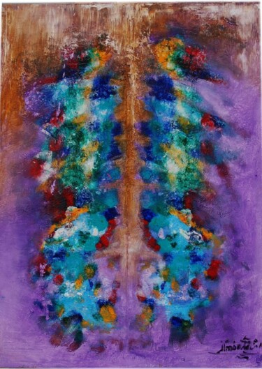 Peinture intitulée "mémoire abstrait" par Ayoub Elmoudden, Œuvre d'art originale, Aquarelle