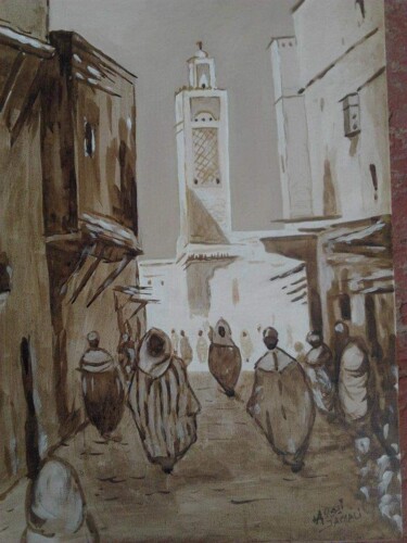 Disegno intitolato "missing ambiance" da Ayoub Jamali, Opera d'arte originale, Acrilico