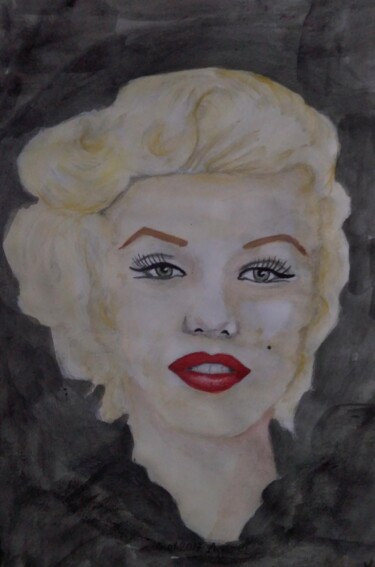 Drawing titled "MARİLYN  MONROE" by Ayşe Keleş, Original Artwork, Watercolor