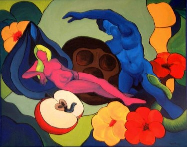 Peinture intitulée "Adam&Eve" par Ayse Kumbasar, Œuvre d'art originale