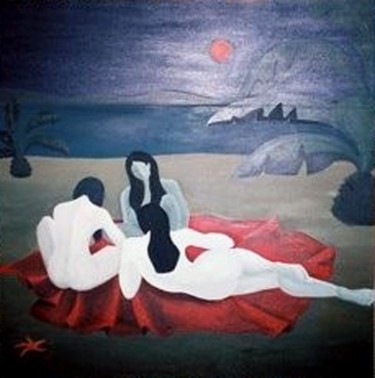Картина под названием "Gossip" - Ayse Kumbasar, Подлинное произведение искусства
