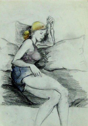 Drawing titled "Elif" by Ayse Kumbasar, Original Artwork