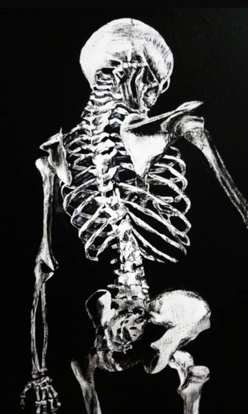 Pintura titulada "Female Human Skelet…" por Ayşe Taşdelen, Obra de arte original, Acrílico