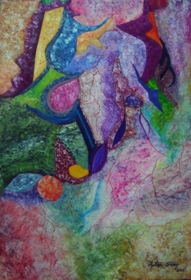 Painting titled "Emerald Woman" by Aytac Sisman, Original Artwork, Oil