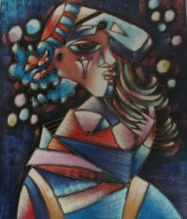 Malerei mit dem Titel "Majestic Woman" von Aytac Sisman, Original-Kunstwerk, Öl