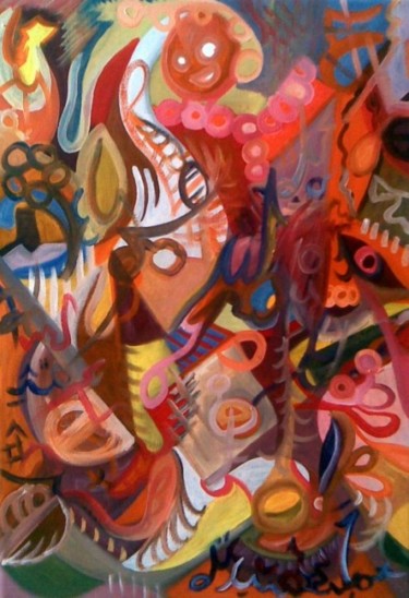 Malerei mit dem Titel "Dreams. Primitive A…" von Aytac Sisman, Original-Kunstwerk, Öl