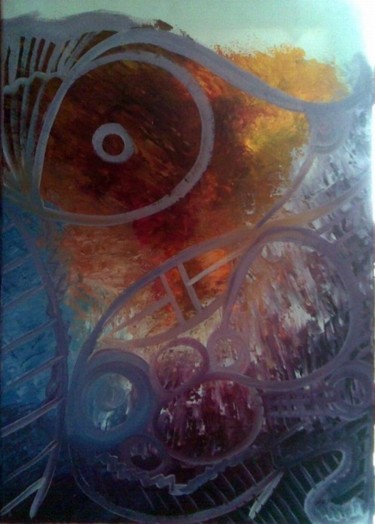 Malerei mit dem Titel "Catch The Fish" von Aytac Sisman, Original-Kunstwerk, Öl