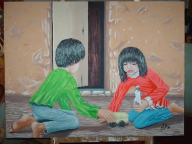 Peinture intitulée "petit rêve" par Aziz, Œuvre d'art originale, Autre
