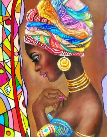 Painting titled "«Africa»" by Valeriia Azamat, Original Artwork, Oil