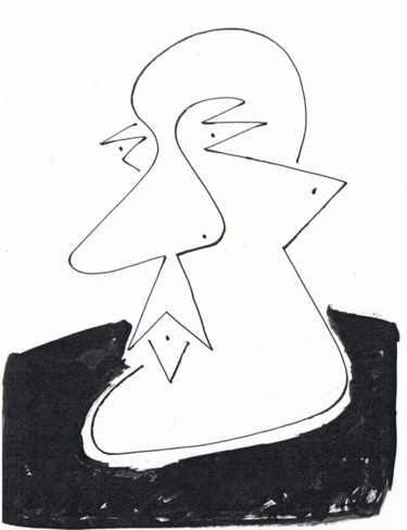 Dessin intitulée "portrait d'André Be…" par Lucien Azam, Œuvre d'art originale