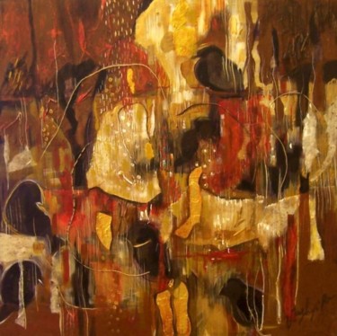 Peinture intitulée "Composition" par Azar Vaghefi, Œuvre d'art originale, Huile