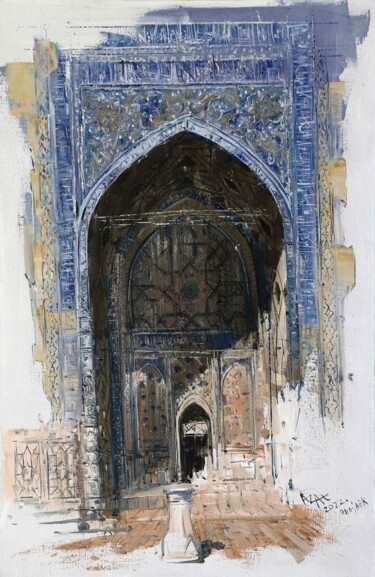 Malerei mit dem Titel "Door" von Azat Myradov, Original-Kunstwerk, Öl