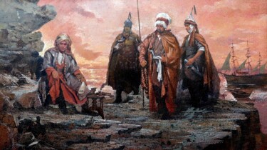 Painting titled "The walls of Khorez…" by Azat Myradov, Original Artwork, Oil