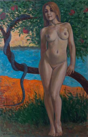 Painting titled "Eve" by Azat Pogosian, Original Artwork, Oil