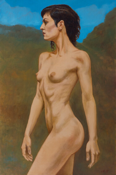 Peinture intitulée "Femme nue dans un p…" par Azat Pogosian, Œuvre d'art originale, Huile Monté sur Châssis en bois