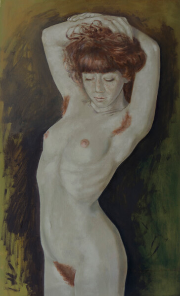 Painting titled "Étude de nu féminin" by Azat Pogosian, Original Artwork, Oil