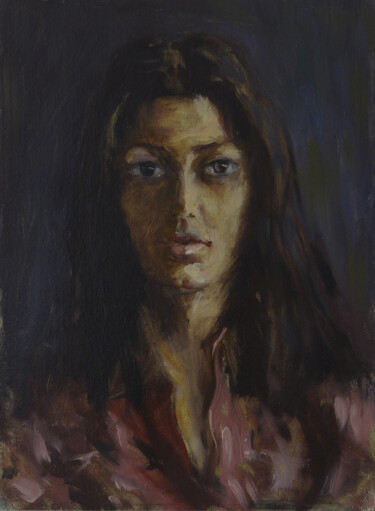 Painting titled "Portrait" by Azat Pogosian, Original Artwork, Oil