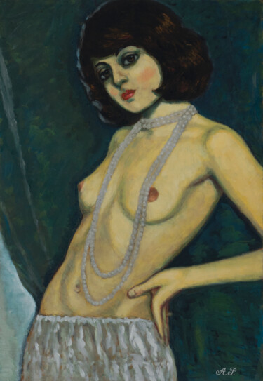Pintura intitulada "Femme torse nu" por Azat Pogosian, Obras de arte originais, Óleo