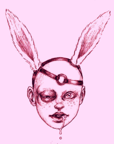 Dessin intitulée "Bunny" par Azathoth, Œuvre d'art originale, Crayon