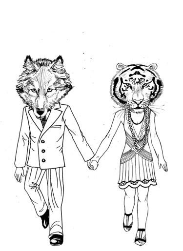 Disegno intitolato "steppenwolf" da Azathoth, Opera d'arte originale, Biro