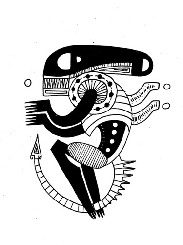 Dessin intitulée "Découverte archéolo…" par Azathoth, Œuvre d'art originale, Stylo à bille