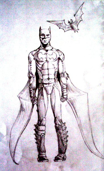 Dessin intitulée "Batman" par Azathoth, Œuvre d'art originale, Crayon