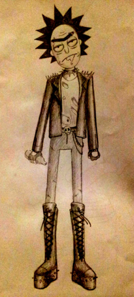 Drawing titled "Dark Rick" by Azathoth, Original Artwork, Pencil