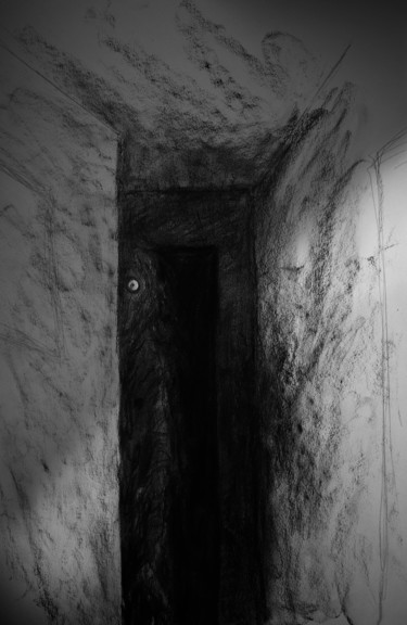 Drawing titled "Hide" by Azathoth, Original Artwork, Charcoal