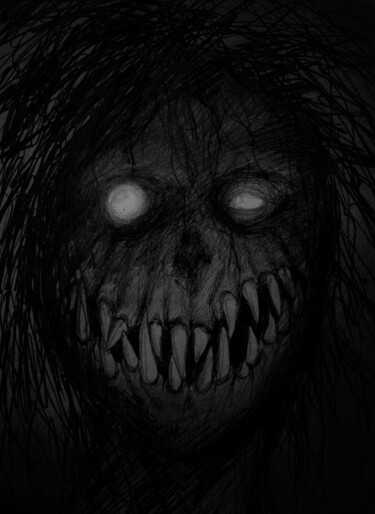 Drawing titled "Are you awake?" by Azathoth, Original Artwork, Charcoal