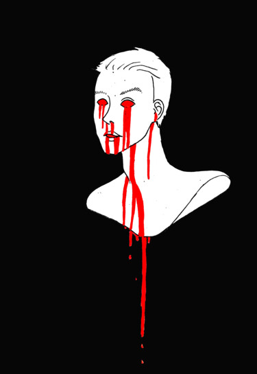 Dibujo titulada "Sanguis sanguinis" por Azathoth, Obra de arte original, Bolígrafo