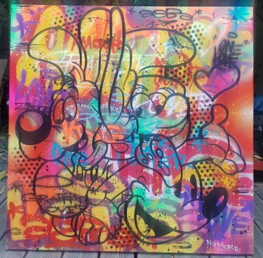 Malarstwo zatytułowany „Streetcartoon” autorstwa Azba Theflex, Oryginalna praca, Farba w spray'u