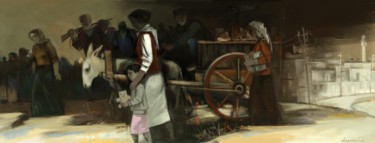Painting titled "Refugees-4" by Azeriman, Original Artwork, Digital Painting