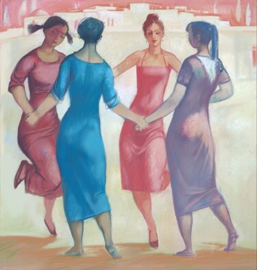 Disegno intitolato "Dance of the girls" da Azeriman, Opera d'arte originale, Pittura digitale