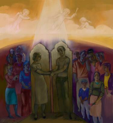 Painting titled "Reunion each other" by Azeriman, Original Artwork, Digital Painting
