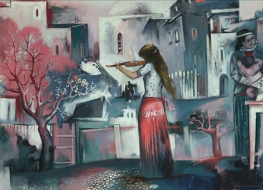 Malerei mit dem Titel "Violinists" von Azeriman, Original-Kunstwerk, Digitale Malerei