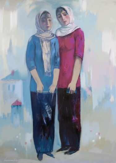 Painting titled "Sisters-3" by Azeriman, Original Artwork, Digital Painting