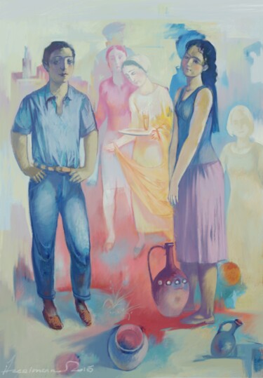 Pintura intitulada "Young people" por Azeriman, Obras de arte originais, Pintura digital