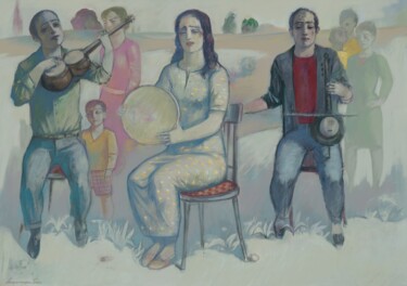 Painting titled "Tha band" by Azeriman, Original Artwork, Digital Painting