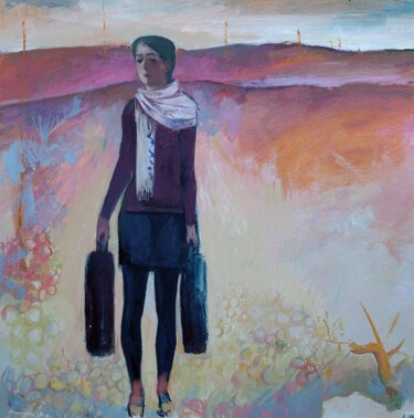 Peinture intitulée "Refugees or lonely…" par Azeriman, Œuvre d'art originale, Huile