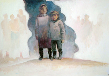 Peinture intitulée "Children of war" par Azeriman, Œuvre d'art originale, Acrylique