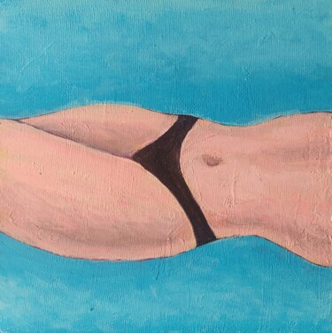 Malerei mit dem Titel "A body in blue" von Azhara Aribzhan, Original-Kunstwerk, Acryl