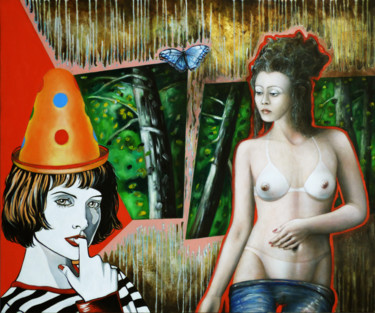 Painting titled "DuoFemale" by Andreas Zimmermann, Original Artwork, Oil